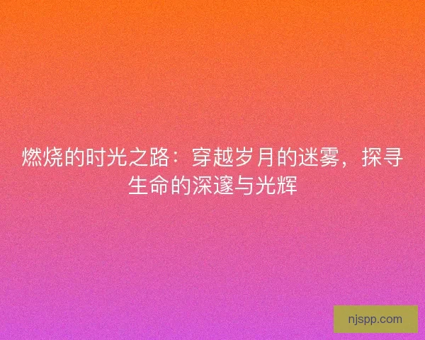 燃烧的时光之路：穿越岁月的迷雾，探寻生命的深邃与光辉