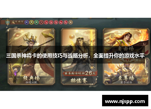 三国杀神将卡的使用技巧与战略分析，全面提升你的游戏水平